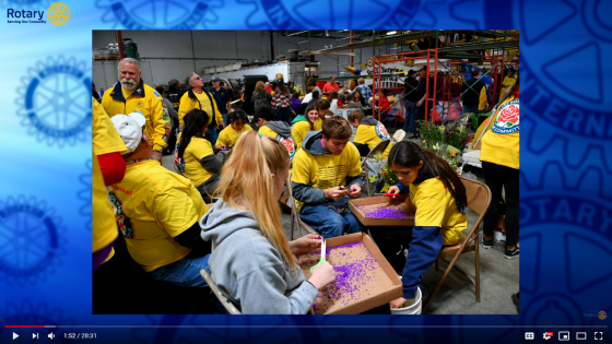 Decorating the Rotary Rose Parade Float in Pasadena