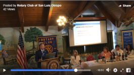 Wade Speaking to Rotary Club of San Luis Obispo California D5240