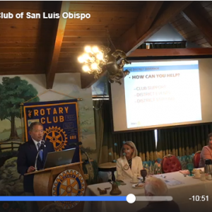 Wade Speaks to the Rotary Club of San Luis Obispo